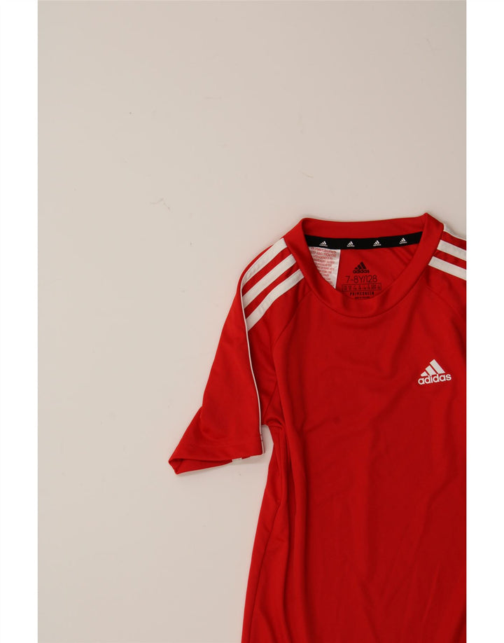 ADIDAS Boys Aeroready T-Shirt Top 7-8 Years Red Polyester Vintage Adidas and Second-Hand Adidas from Messina Hembry 