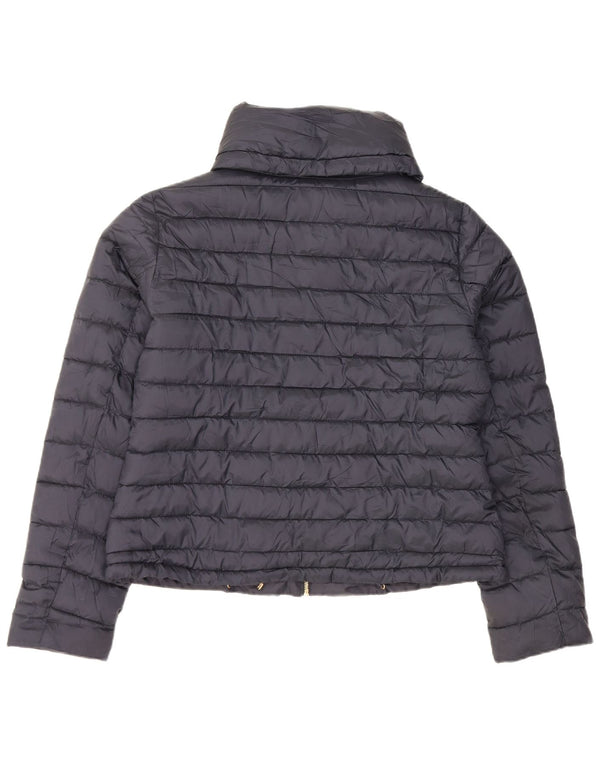 Giacca imbottita con cappuccio corta da donna Zara UK 20 2XL poliestere blu navy