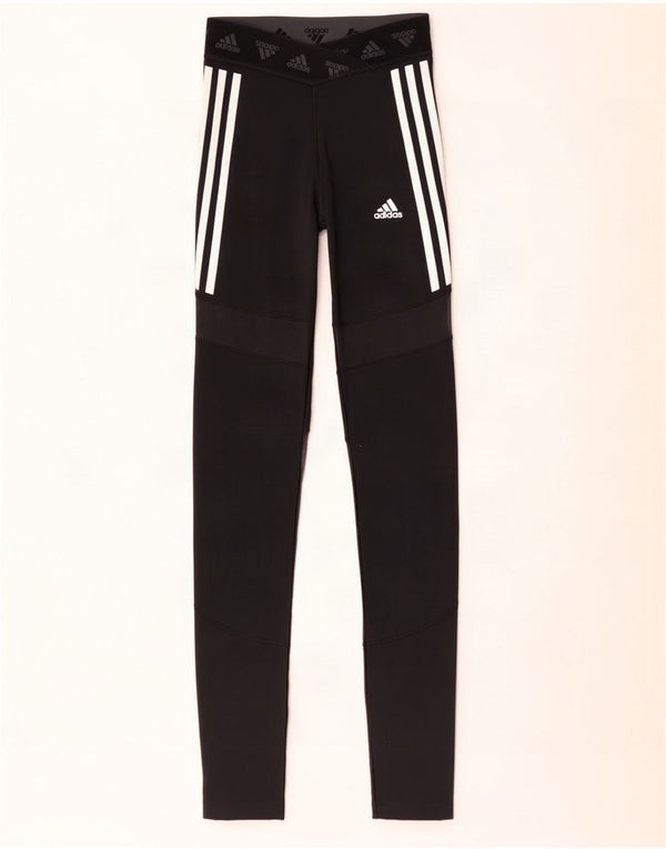 Leggings grafici Adidas Aeroready da donna UK 8/10 piccoli neri