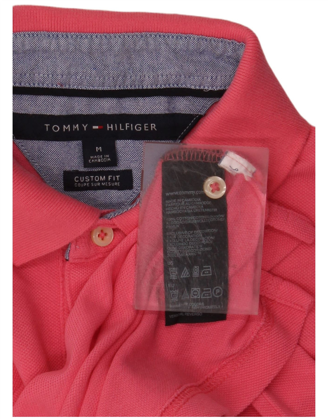 TOMMY HILFIGER Polo da uomo su misura in cotone rosa medio