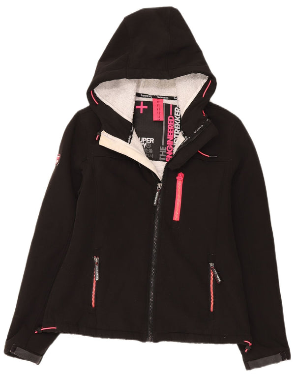 Giacca a vento con cappuccio da donna Superdry UK 12 media nera