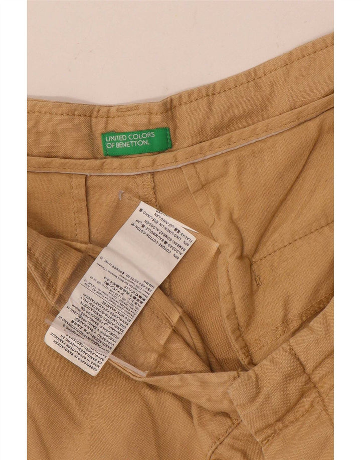 Pantaloncini chino da uomo Benetton IT 48 medio W34 cotone beige