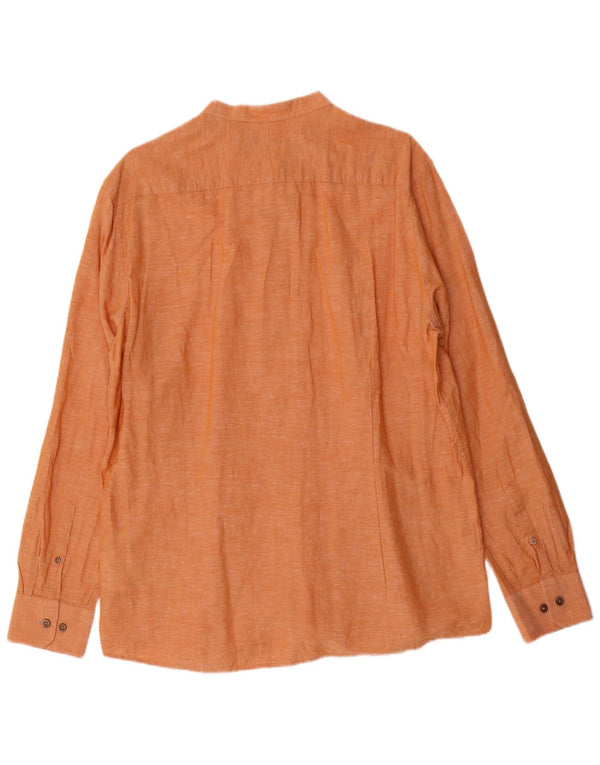 Camicia pullover da uomo Bugatti taglia 43/44 XL lino arancione