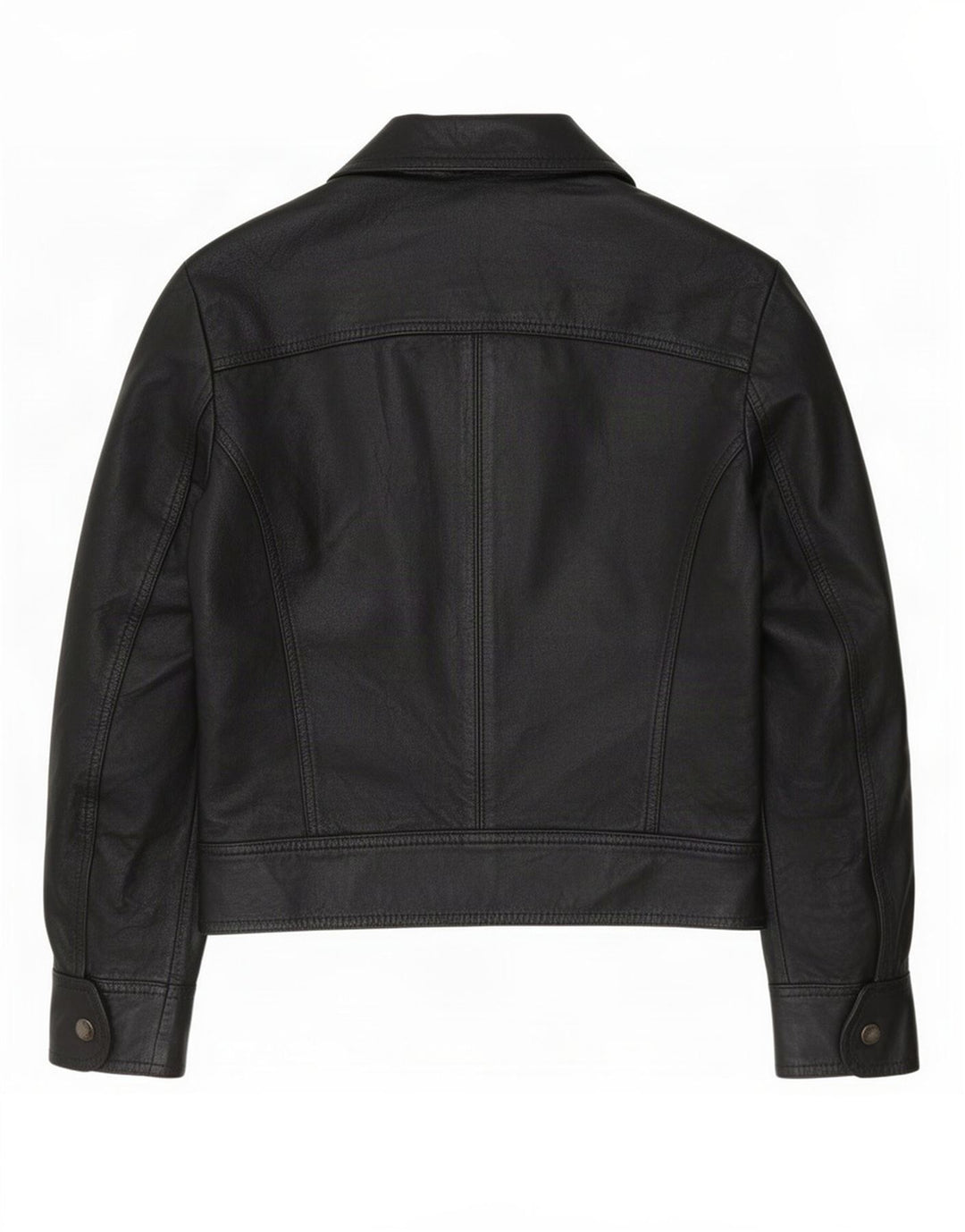 Giacca in pelle vintage da donna UK 10 piccola nera