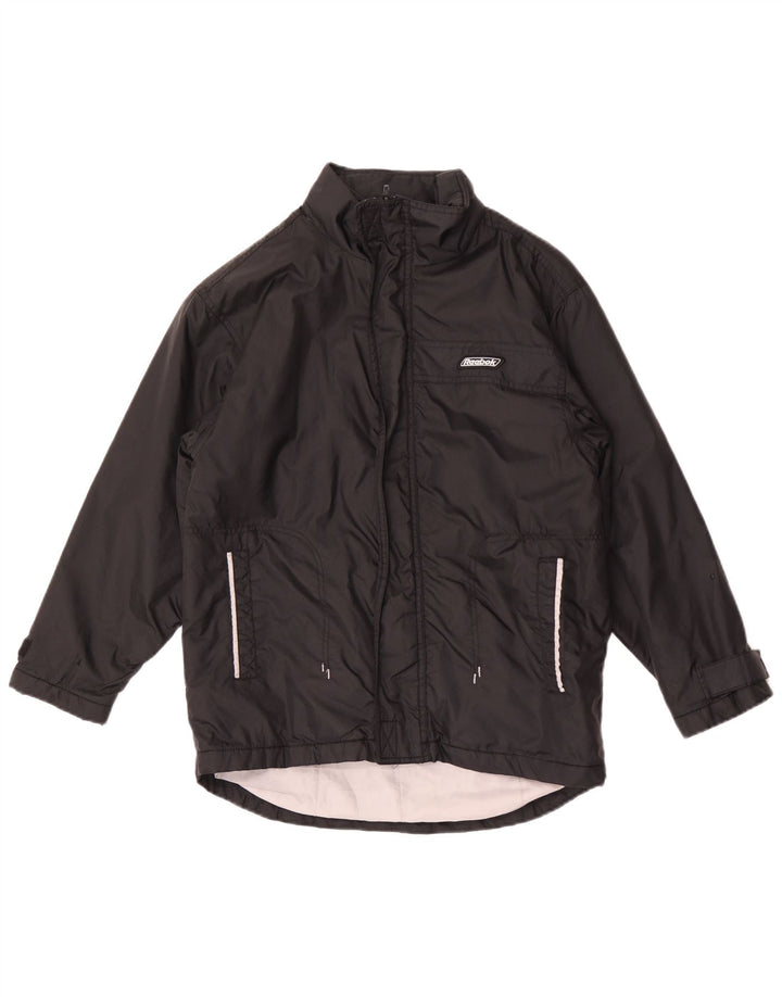 Giacca antipioggia Reebok da ragazzo con cappuccio 13-14 anni Large in nylon nero