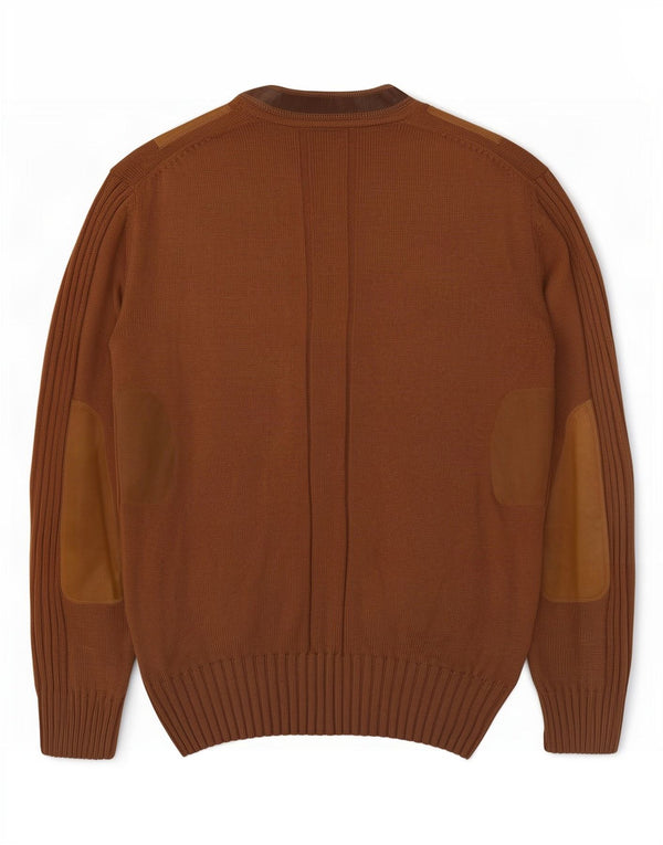 Maglione cardigan vintage da uomo IT 56 2XL Lana color block marrone