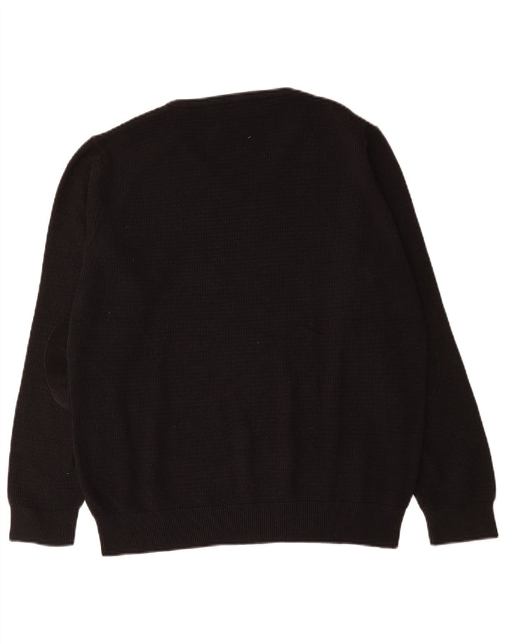 Maglione Zara da uomo con scollo a V grande in cotone nero