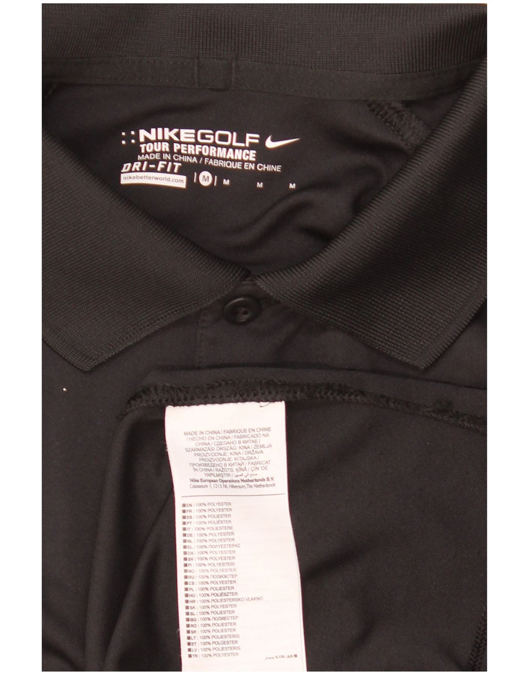 Polo grafica Nike da uomo Dri Fit grafica media nera in poliestere