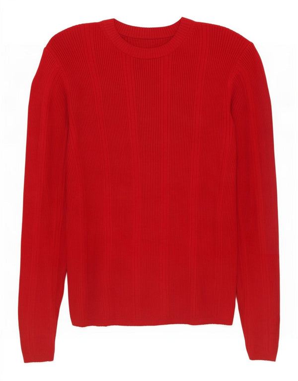 Maglione maglione con scollo a barca da donna Marks & Spencer UK 10 piccolo viscosa rossa