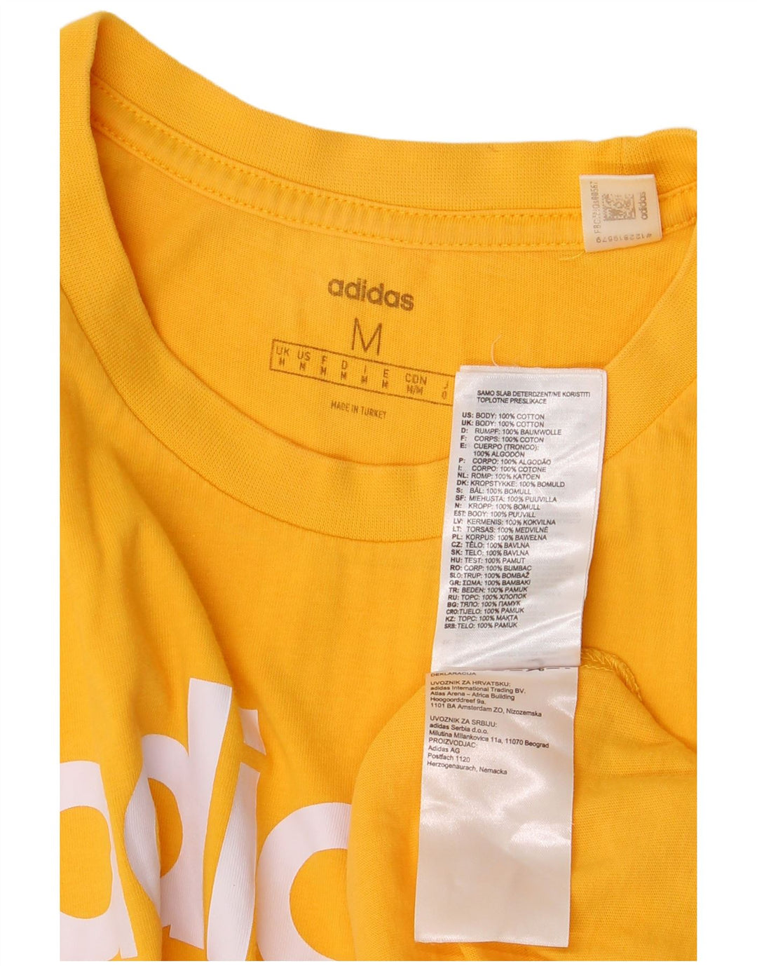 T-shirt grafica da uomo Adidas Top in cotone giallo medio