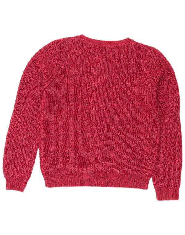 Maglione cardigan oversize da donna Marks & Spencer UK 10 piccolo rosa chiazzato