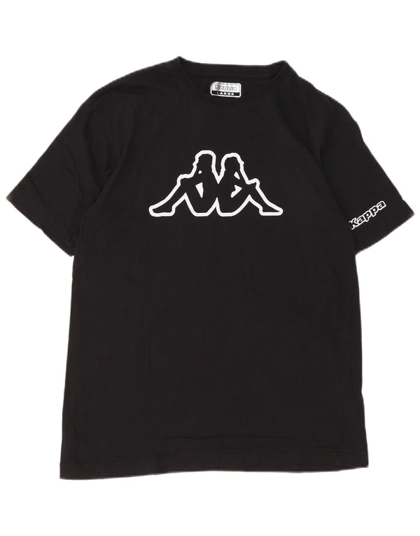 T-shirt grafica Kappa da donna, grande, in cotone nero