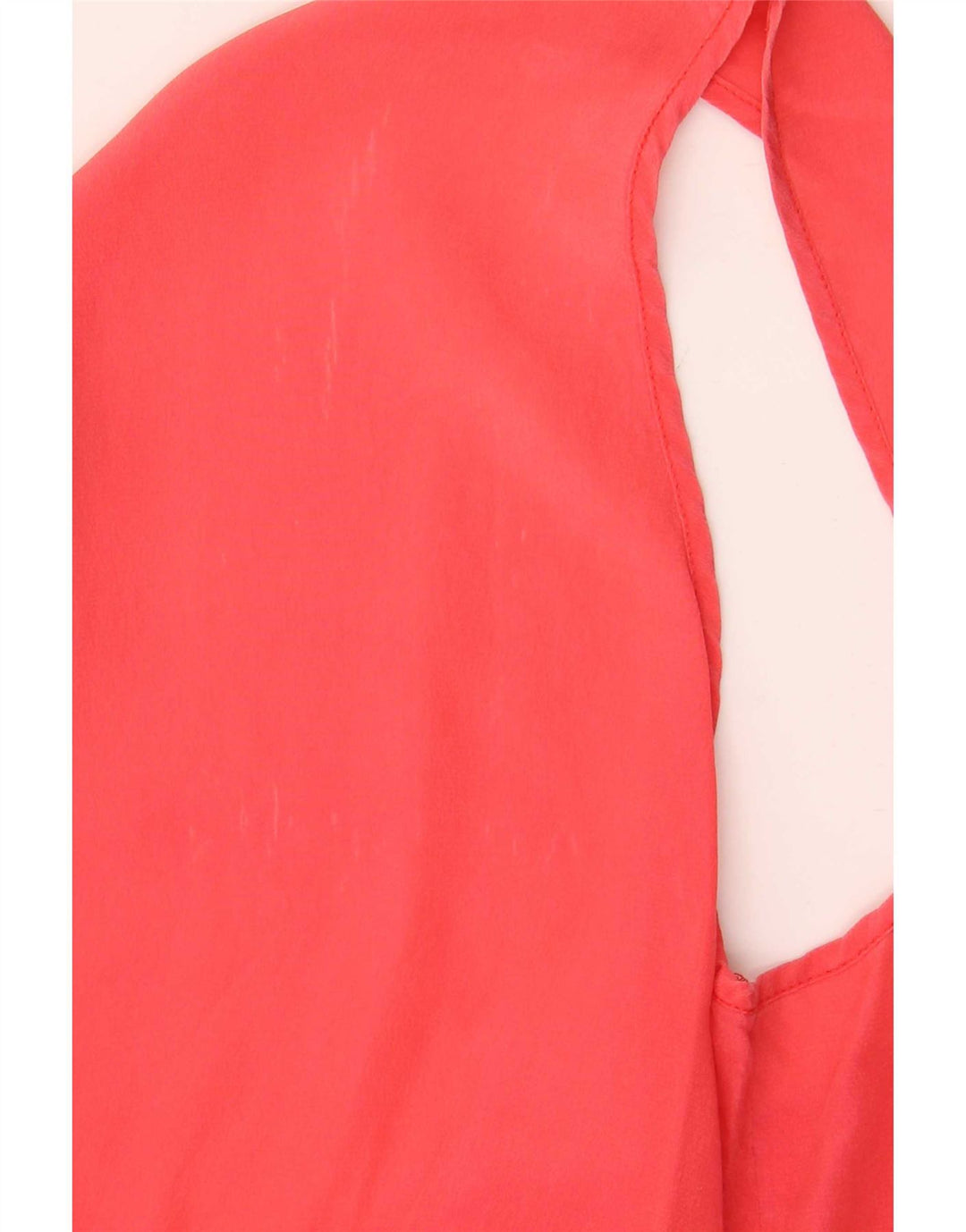 Top camicetta senza maniche vintage da donna UK 14 seta rossa media