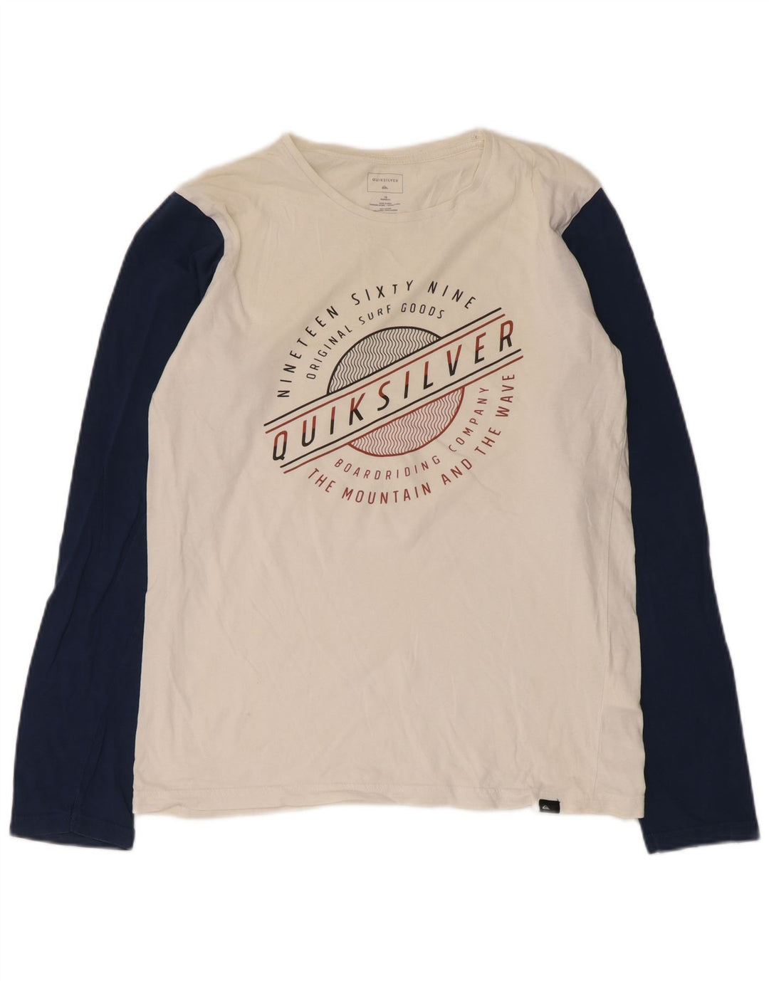 Top grafico da bambino Quiksilver manica lunga 15-16 anni color block bianco