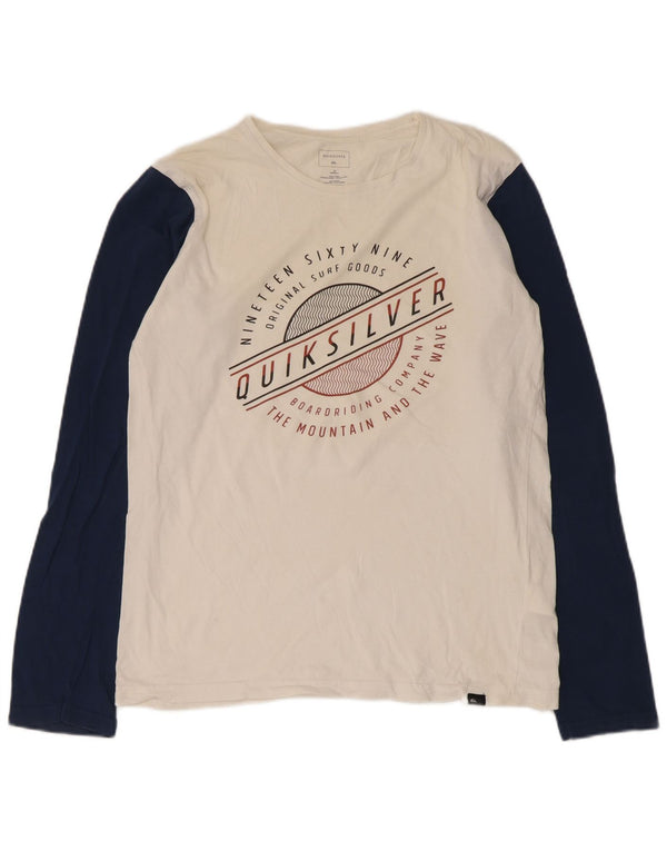 Top grafico da bambino Quiksilver manica lunga 15-16 anni color block bianco