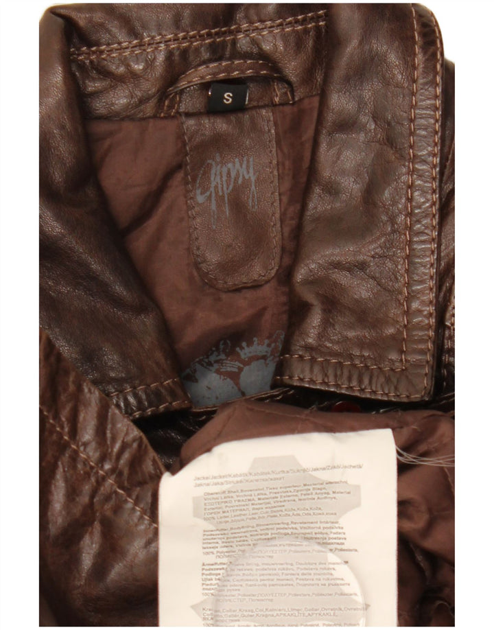 Cappotto in pelle da donna Gipsy UK 10 piccolo marrone