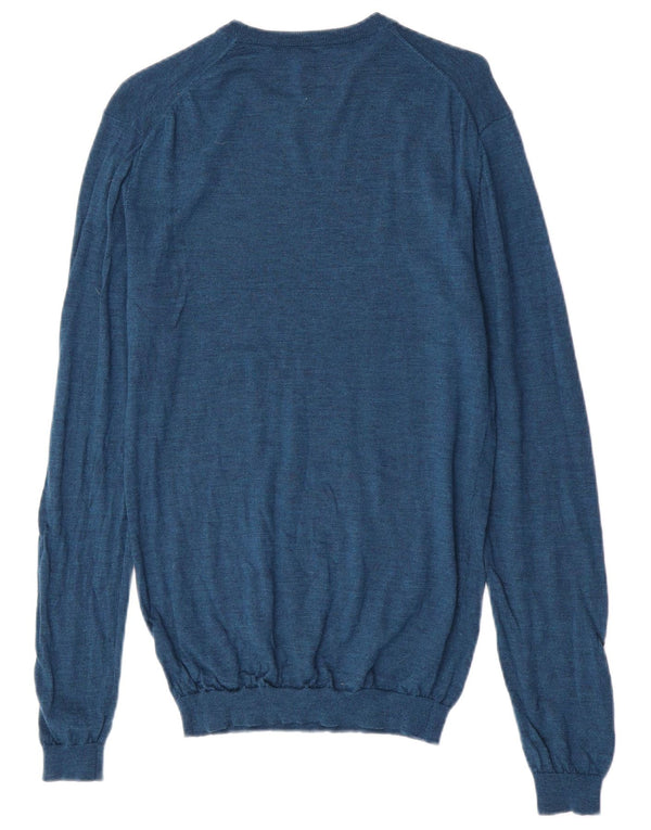 Maglione maglione girocollo da uomo Jack Wills blu medio in lana merino