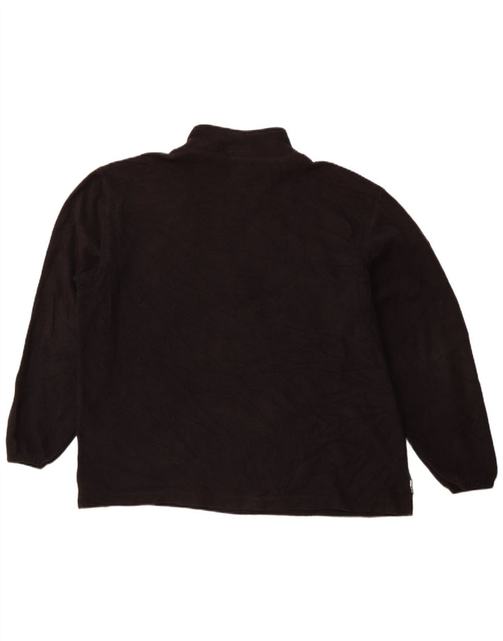 Maglione in pile da uomo STARTER con zip e collo, grande, in poliestere nero, sportivo