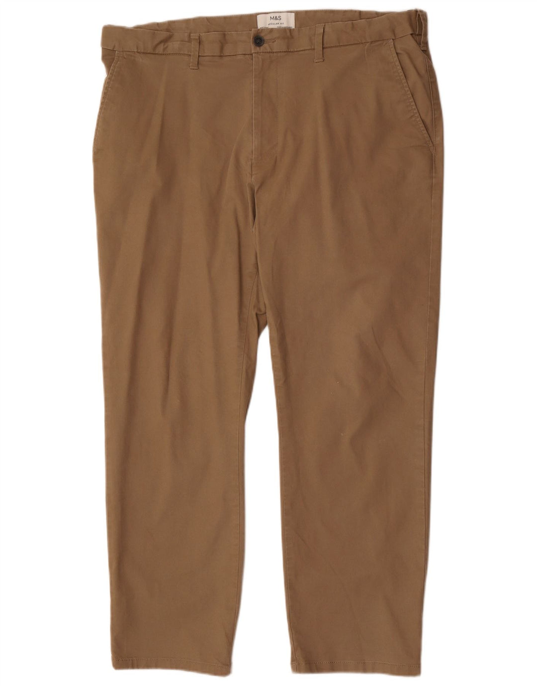 Pantaloni chino dritti vestibilità regolare da uomo Marks & Spencer W40 L29 Beige