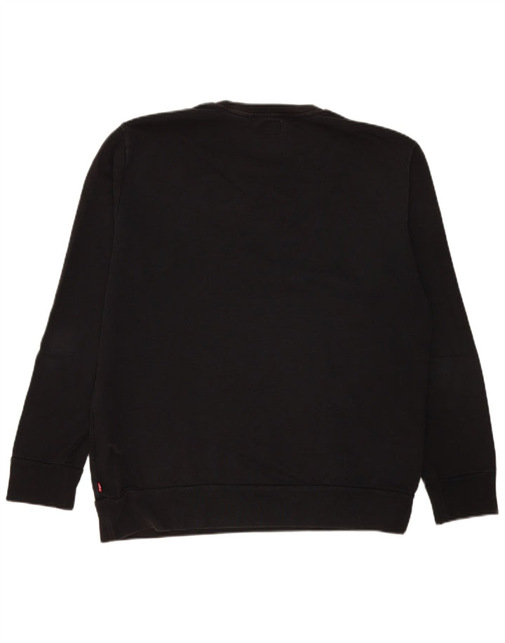 Levi's Felpa con grafica da uomo Maglione grande in cotone nero