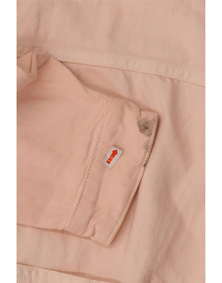 Giacca di jeans oversize da donna Zara UK 10 piccola in cotone rosa