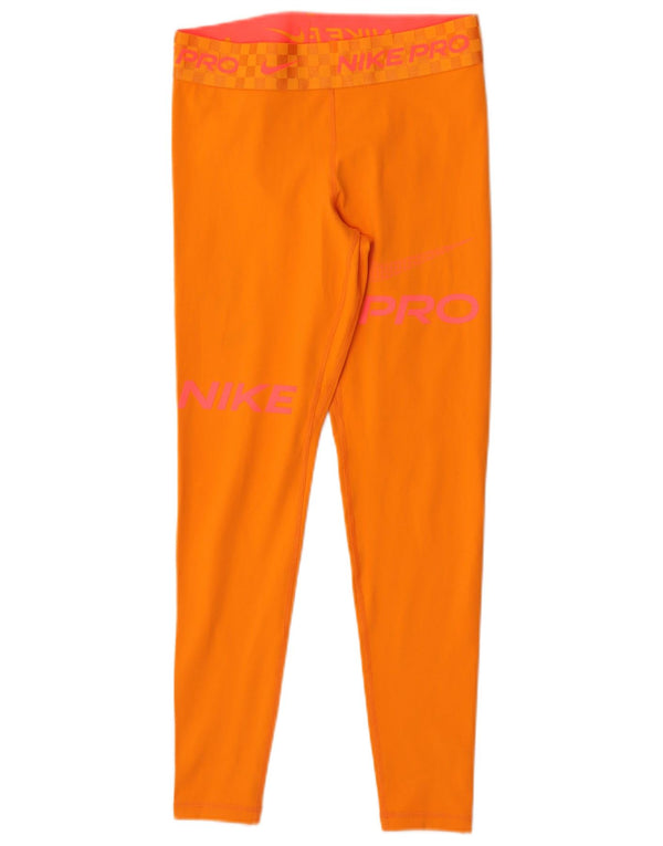 Leggings grafici Nike Dri Fit da donna UK 12 poliestere arancione medio
