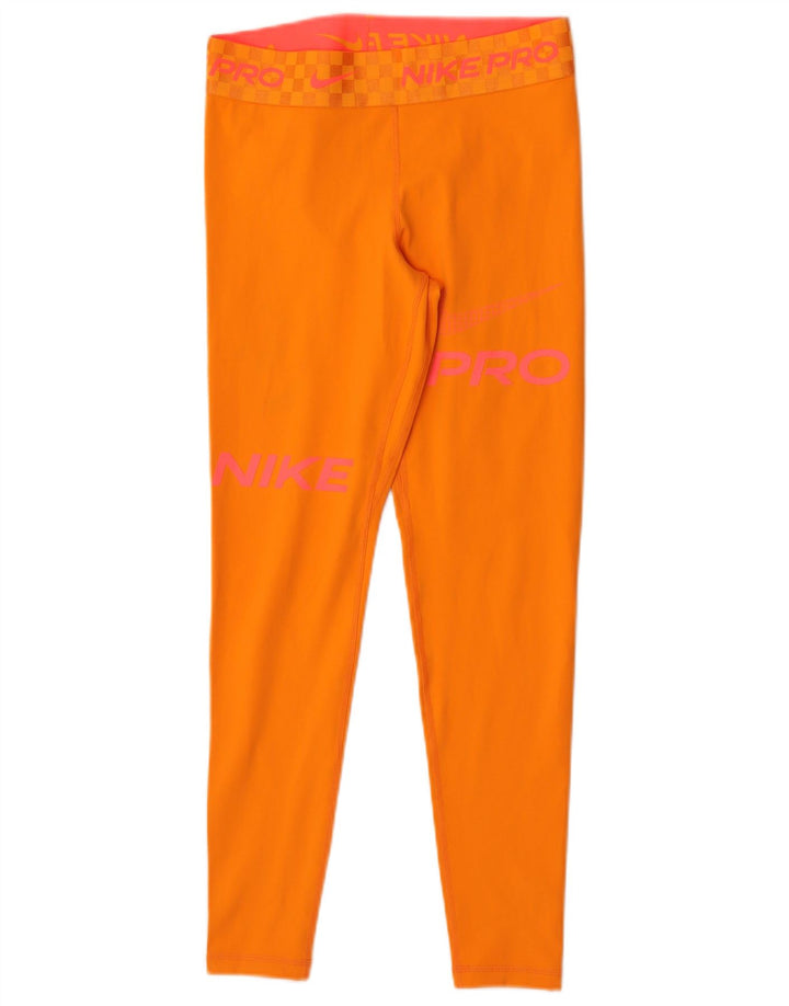 Leggings grafici Nike Dri Fit da donna UK 12 poliestere arancione medio