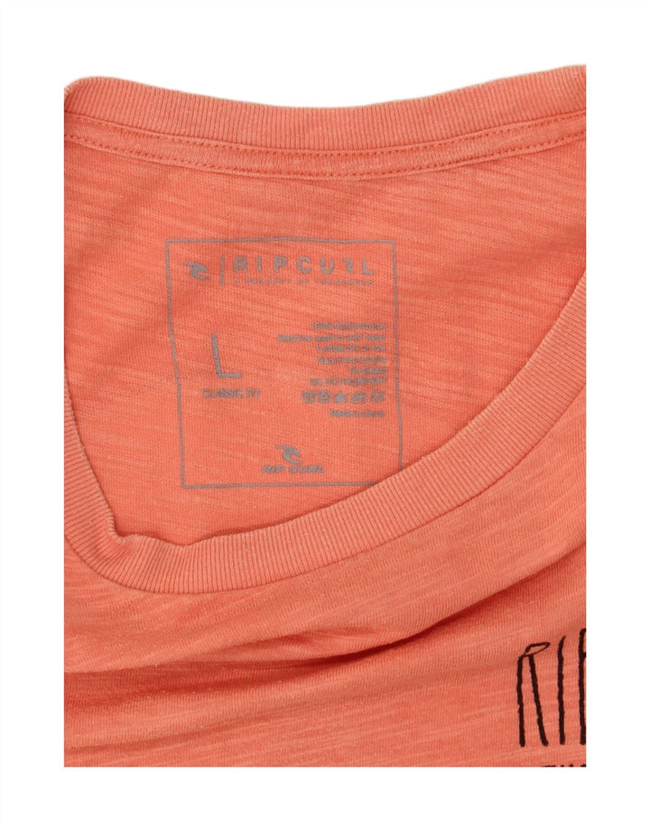 T-shirt grafica da uomo Rip Curl Top grande in cotone arancione