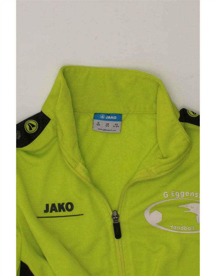 JAKO Boys Graphic Tracksuit Top Jacket 11-12 Years Green Colourblock Vintage Jako and Second-Hand Jako from Messina Hembry 