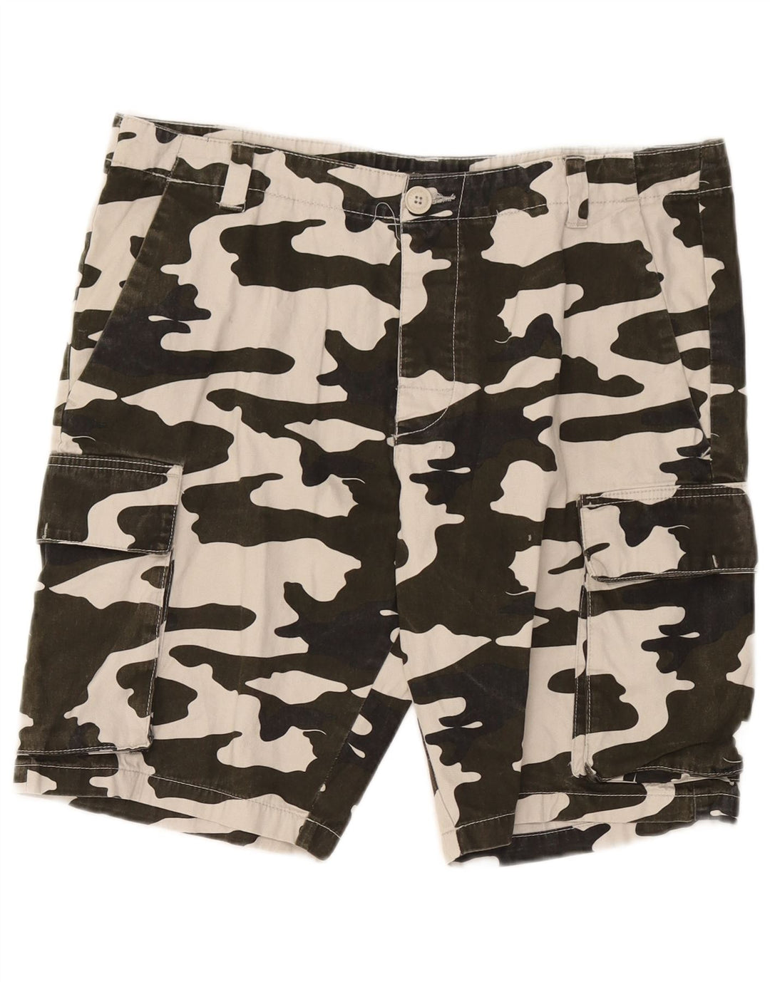 Pantaloncini cargo da uomo French Connection W34 Large Khaki Camouflage