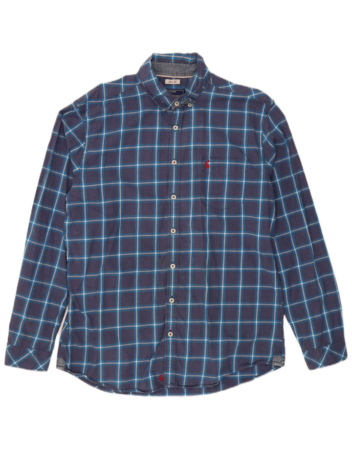 JOULES Camicia da uomo slim fit grande in cotone a quadri blu navy