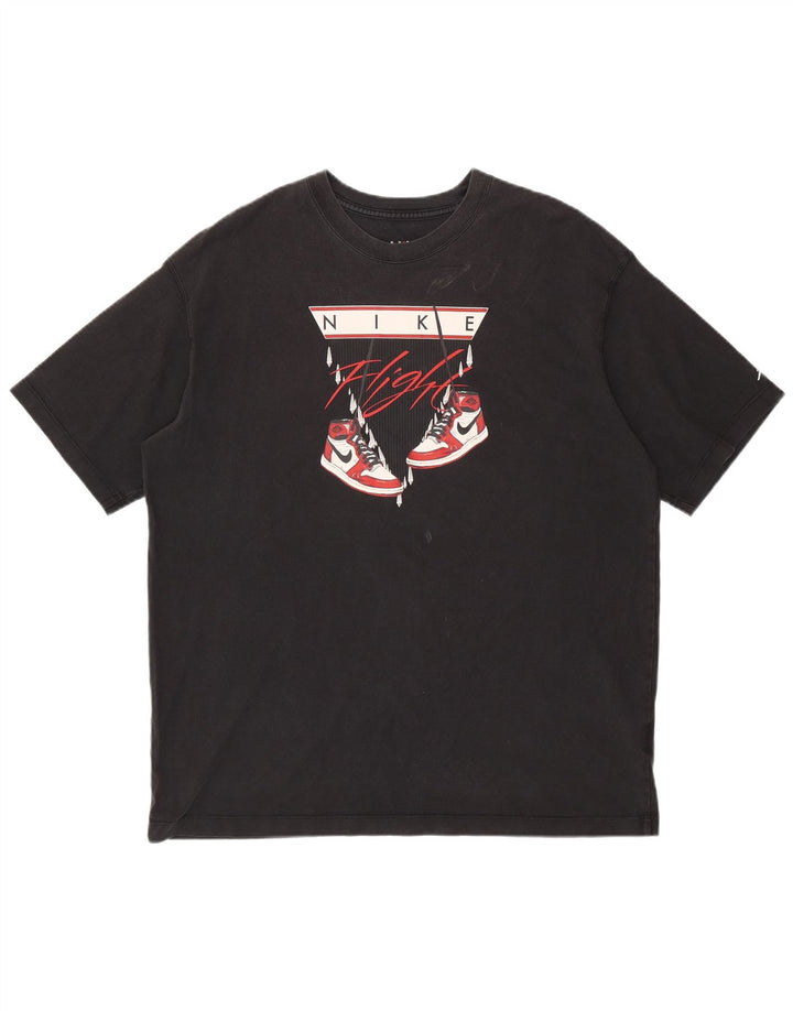 JORDAN T-shirt grafica oversize da uomo XL XL in cotone nero