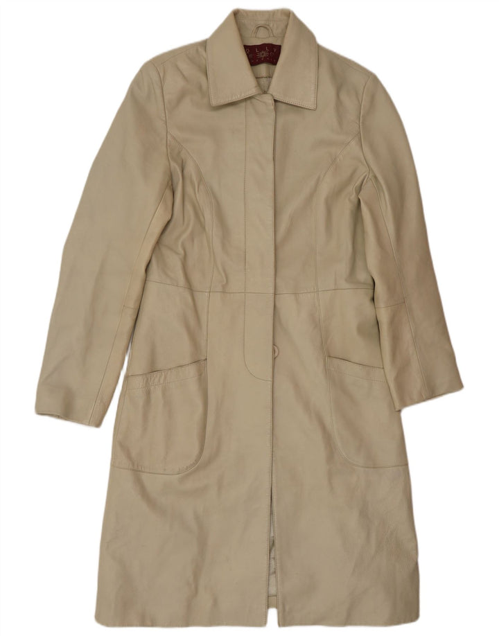 Cappotto in pelle da donna OLLY & CO UK 10 Piccolo in pelle beige
