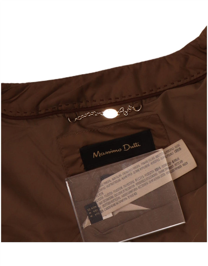 Giacca trapuntata da donna Massimo Dutti UK 12 Poliestere marrone medio