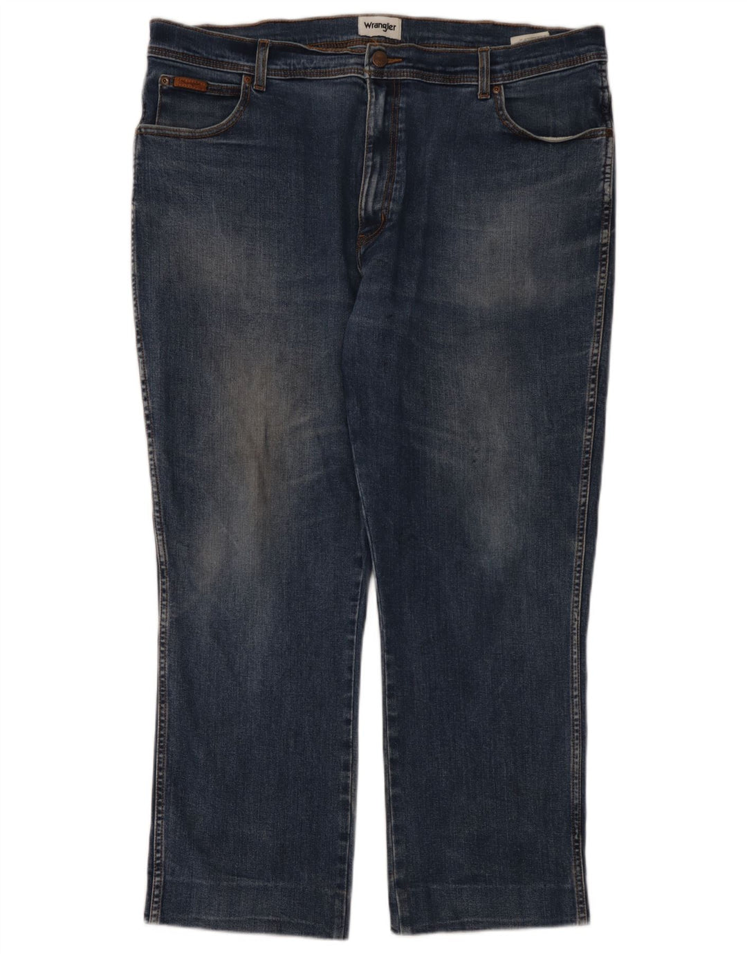 Jeans dritti elasticizzati Texas Wrangler da uomo W42 L28 cotone blu