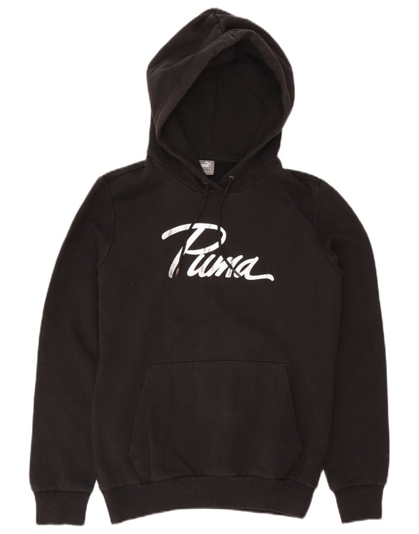 Felpa con cappuccio grafica PUMA da donna UK 10 piccola in cotone nero