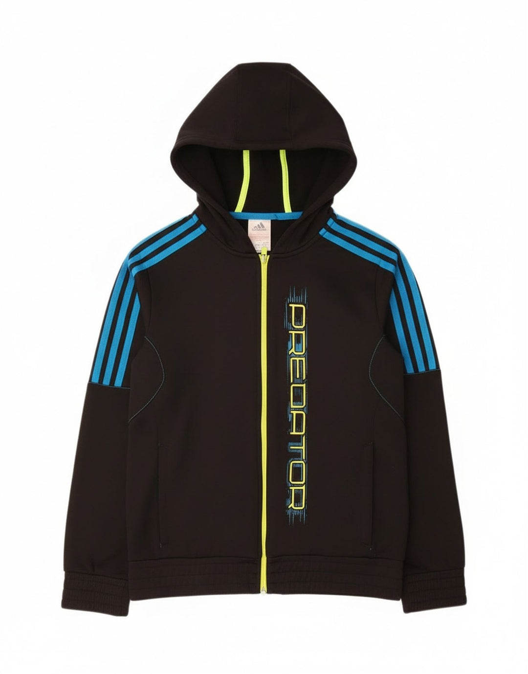 Felpa con cappuccio con zip grafica Adidas Predator da ragazzo 13-14 anni in poliestere nero