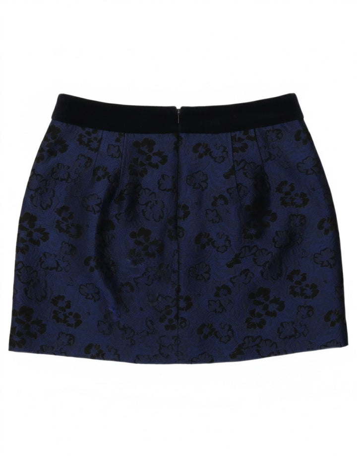 JACK WILLS Womens Mini Skirt UK 12 Medium W30 Blue Floral Polyester