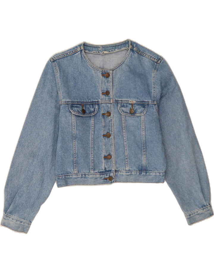 JOHN BANER Womens Crop Denim Jacket UK 12 Medium Blue Cotton Vintage John Baner and Second-Hand John Baner from Messina Hembry 