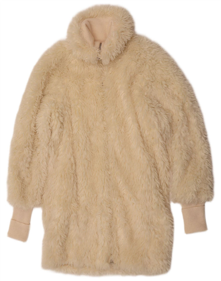 Cappotto da donna in pelliccia sintetica Gas UK 14 medio bianco sporco