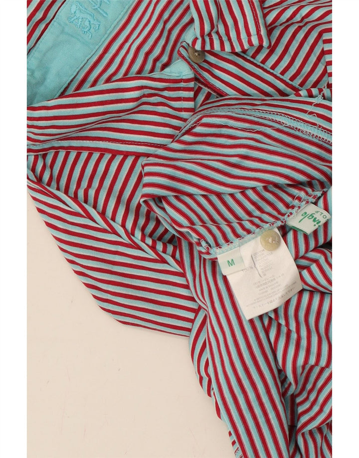 PRINGLE Mens Polo Shirt Medium Red Striped Cotton Vintage Pringle and Second-Hand Pringle from Messina Hembry 