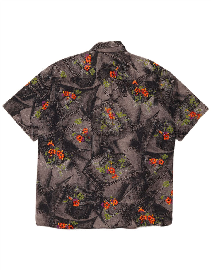 Camicia a maniche corte da uomo JUPITER taglia 15 5 grigio medio floreale