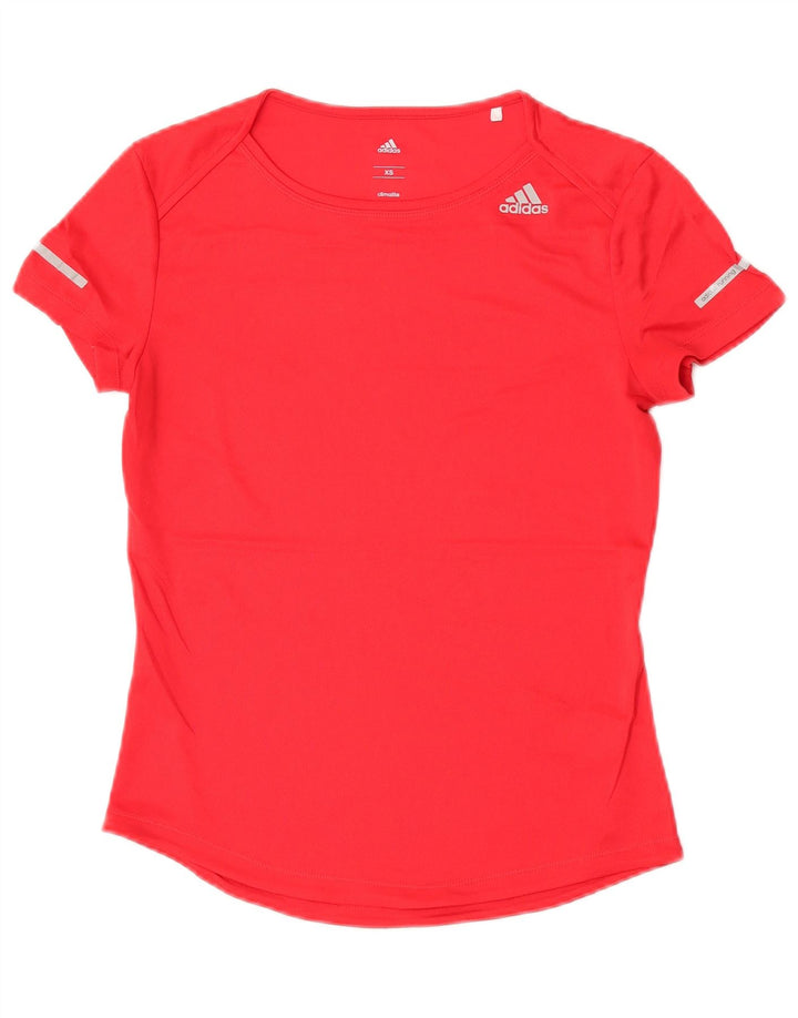 T-shirt Adidas Climalite da donna Top UK 6 XS poliestere rosso