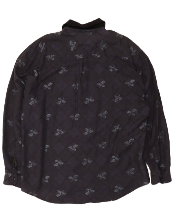 Camicia da uomo Daniel Dodd XL in poliestere a quadri blu navy