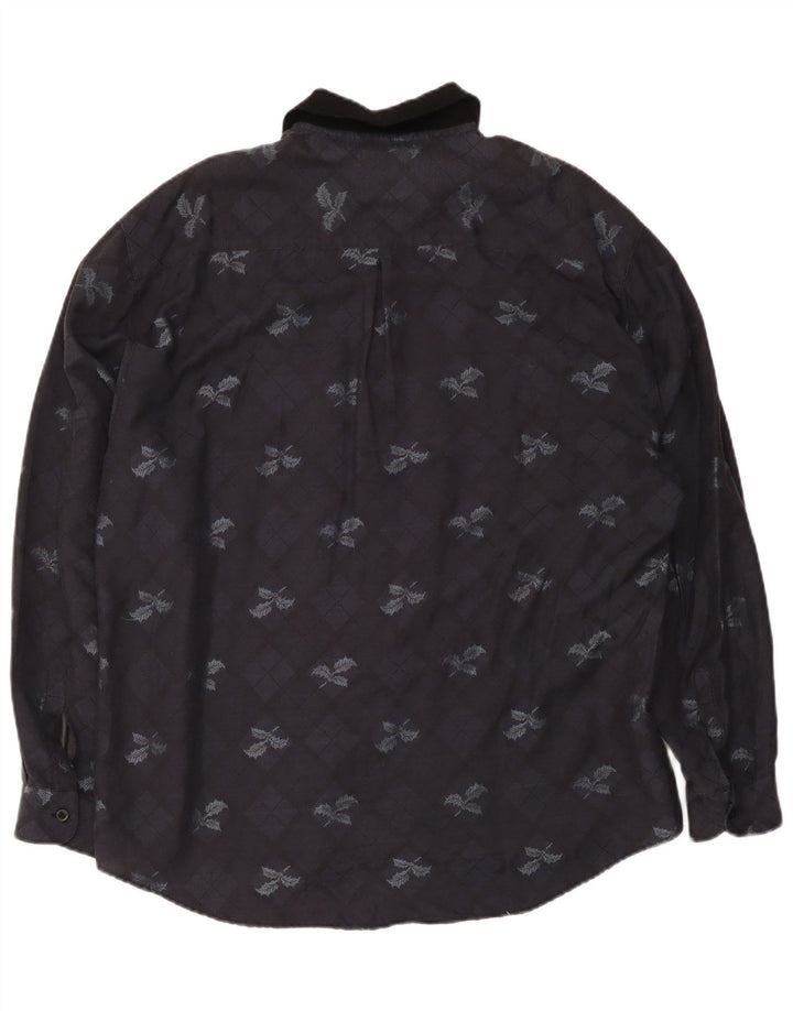 Camicia da uomo Daniel Dodd XL in poliestere a quadri blu navy
