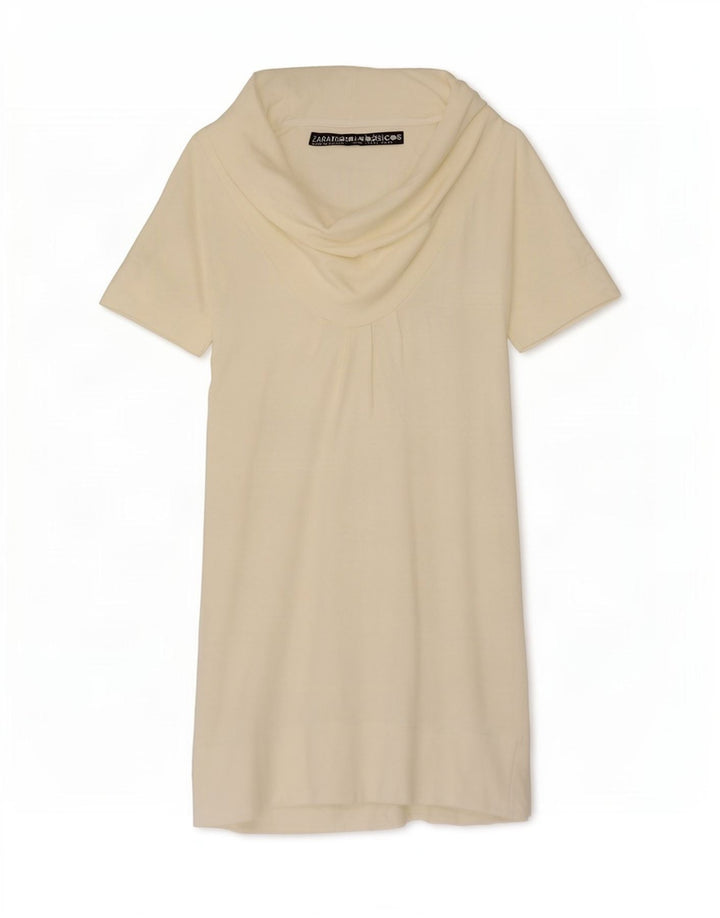 Abito a trapezio da donna Zara UK 14 grande bianco sporco