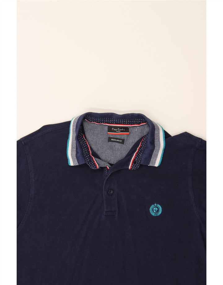 PIERRE CARDIN Mens Regular Fit Polo Shirt Medium Navy Blue Cotton Vintage Pierre Cardin and Second-Hand Pierre Cardin from Messina Hembry 