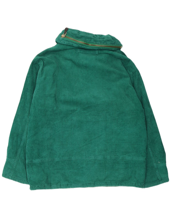 Giacca vintage da uomo in velluto a coste con cappuccio UK 40 grande cotone verde