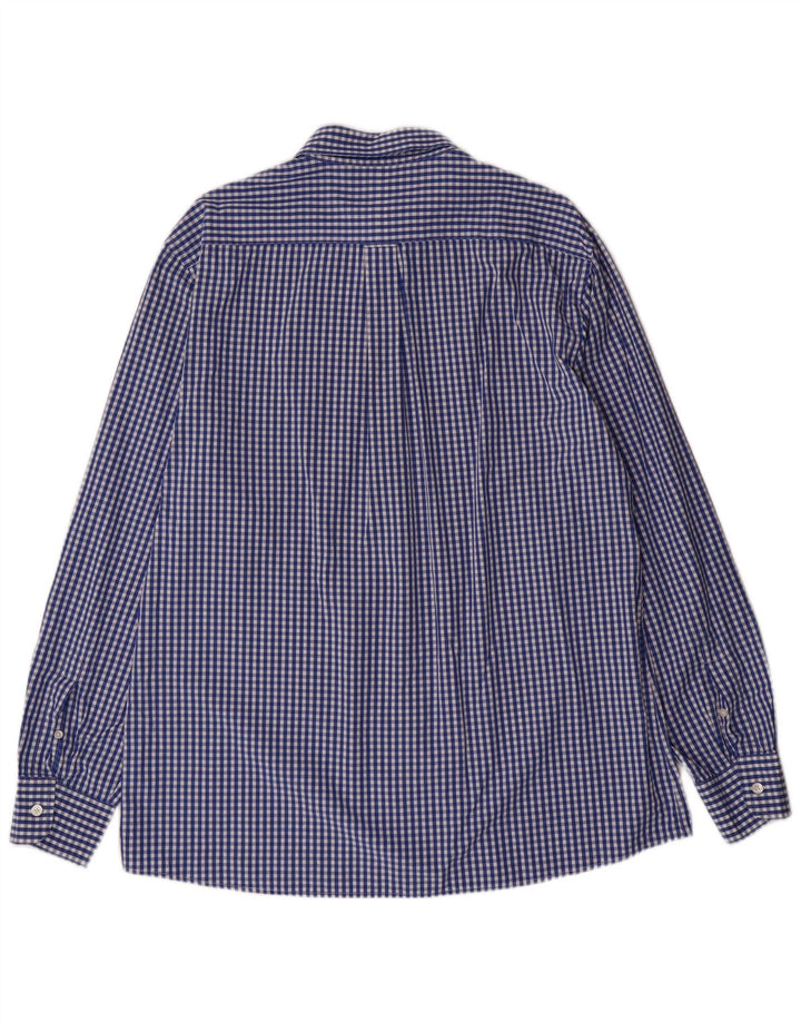 Camicia da uomo Jaeger grande in cotone a quadretti blu