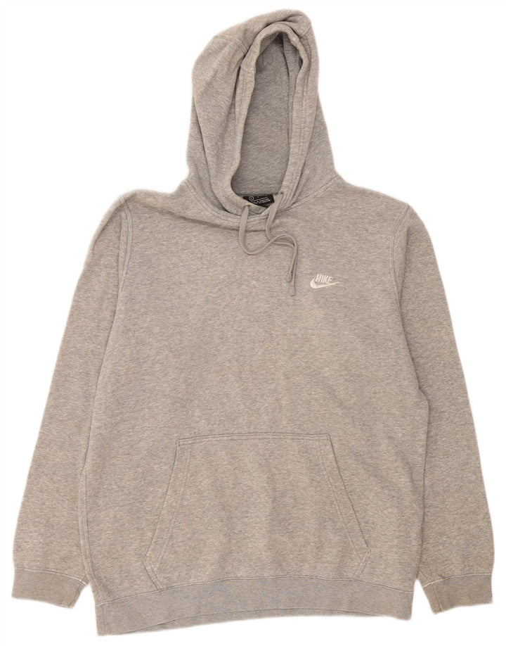 Felpa con cappuccio da uomo Nike Large in cotone chiazzato grigio